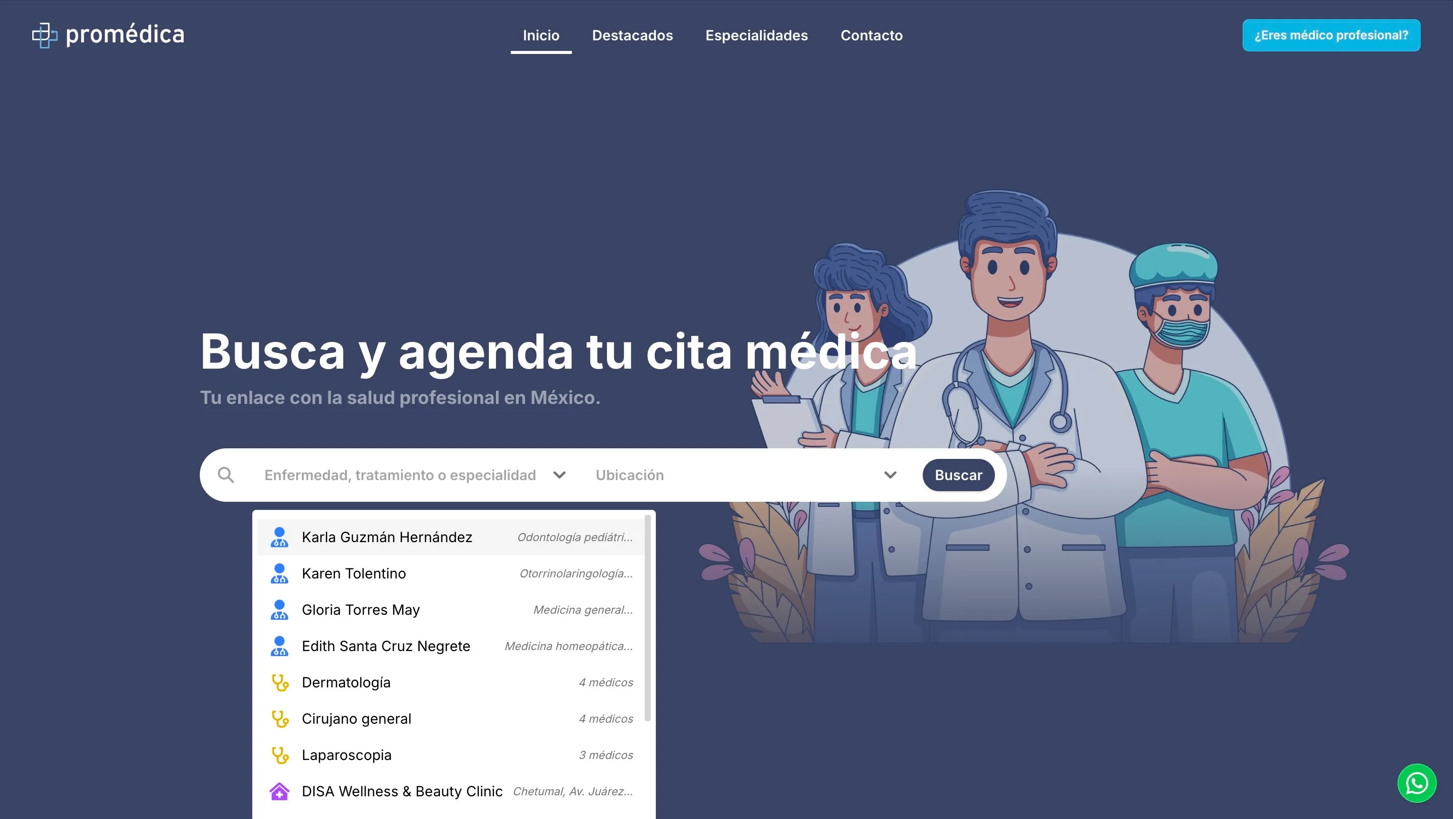 Pantalla de Promédica